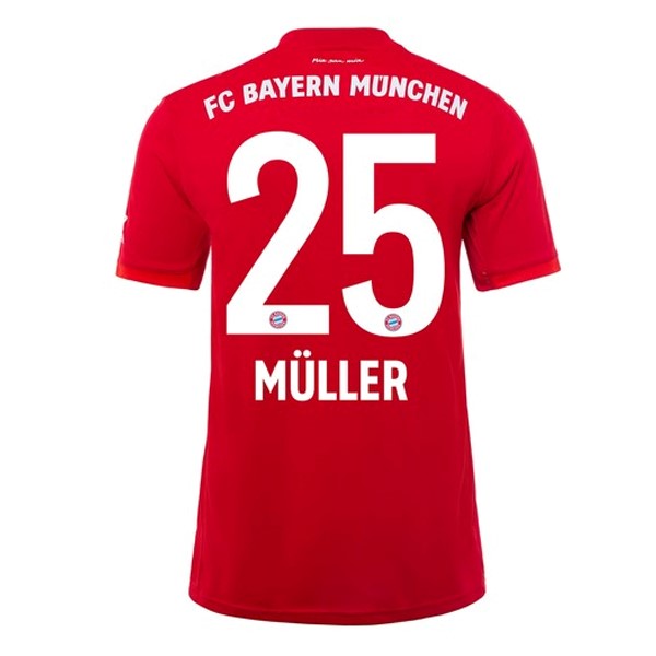 Camiseta Bayern Munich NO.25 Muller 1ª Kit 2019 2020 Rojo